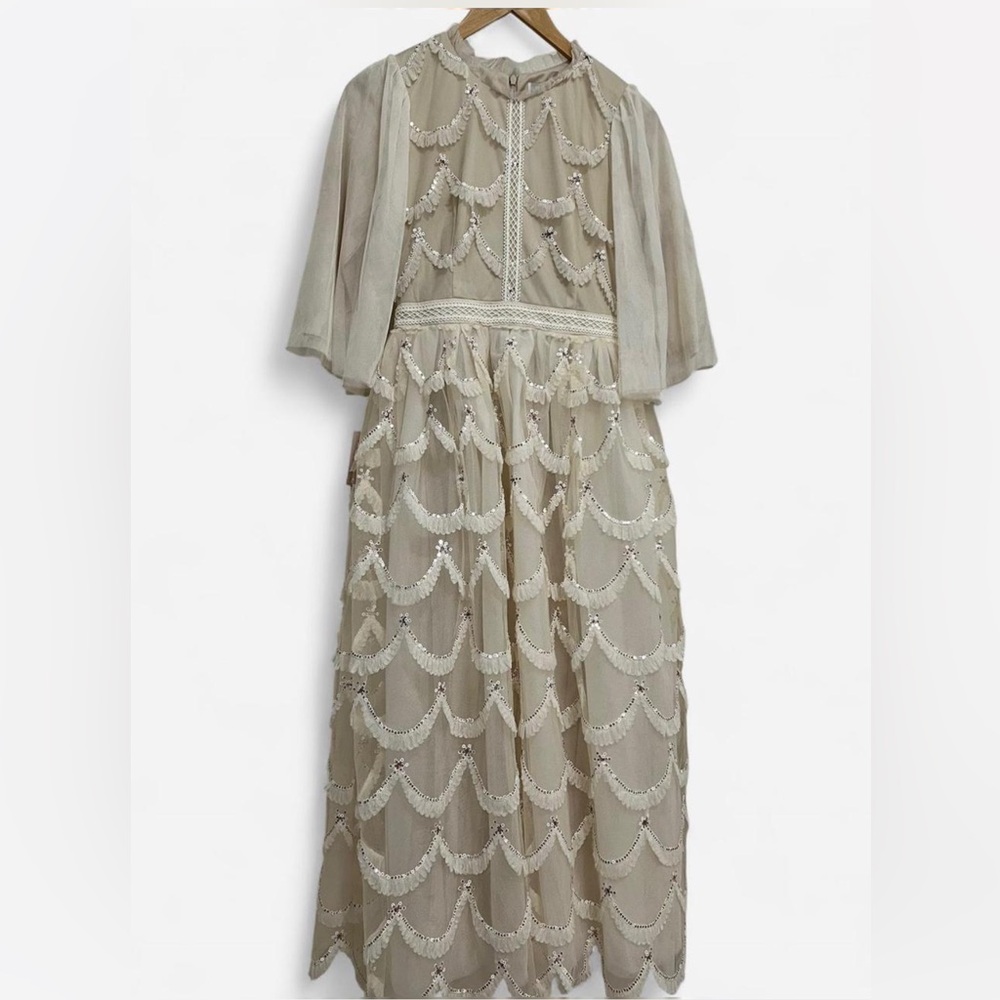 Dainty Jewells Glitz in the Garden Ivory Tulle Midi Dress Size XS - Picture 4 of 8